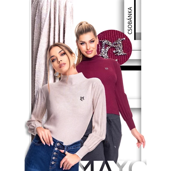 MAYO-CHIX CSOBÁNKA PULÓVER 1835 KÖTÖTT/BORDÁS UJJÚ/KIS CSILI 289311
